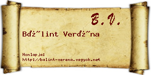 Bálint Veréna névjegykártya